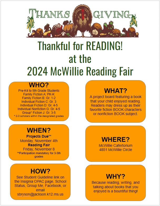 Information for Reading Fair Participants